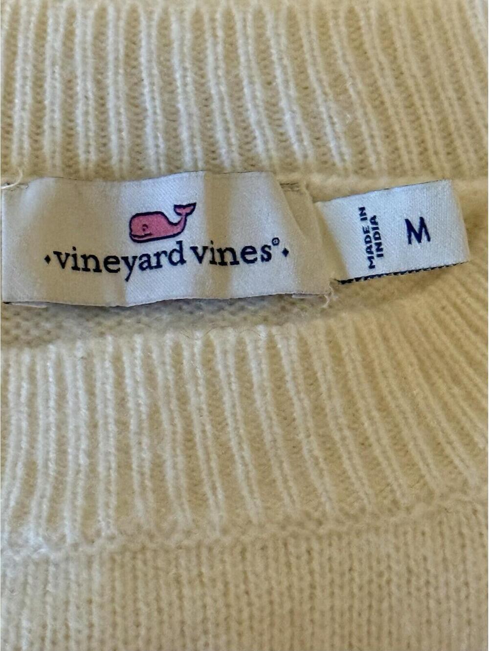 Vineyard Vines Women’s Pina Colada White Nock Neck Sweater Top Size Medium - Picture 4 of 7